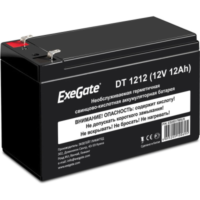 Батарея аккумуляторная АКБ DT 1212 12V 12Ah, клеммы F2 ExeGate