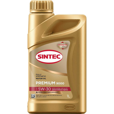 Синтетическое моторное масло Sintec Premium 9000 SAE 5W-30 ACEA A3/B4, 1л