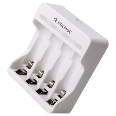 Зарядное устройство КОСМОС 1-4 AA/AAA питание от USB шнура KOC803USB для 4-х AA, AAA NI-MH аккумуляторов