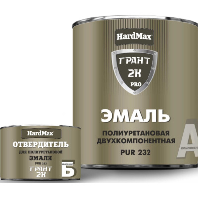 Эмаль полиуретановая двухкомпонентная HardMax PUR 232.70 ГЛ ГРАНТ 2 К/GRANT 2 K PRO RAL 6005 Зеленый мох (комплект 2