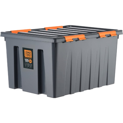 Ящик Rox Box п/п 740х565х415 мм с крышкой и клипсами, на роликах, PRO, 120 л