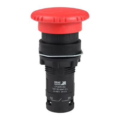 Кнопка аварийного останова КЭАЗ OptiSignal Compact D22 C7-ESTR-411 красная 1НО+1НЗ XB7ES545P -10шт