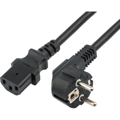 Шнур сетевой REXANT СЕЕ 7/7 (Schuko) – IEC 320 C13 3x0.75мм2, 6A, длина 1.8м 04-2733