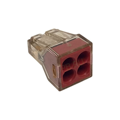 Клемма безвинтовая WAGO 773-604 прозрачные, 4x1.5-4.0мм, 32A, PUSH WIRE, 100 штук/упаковка