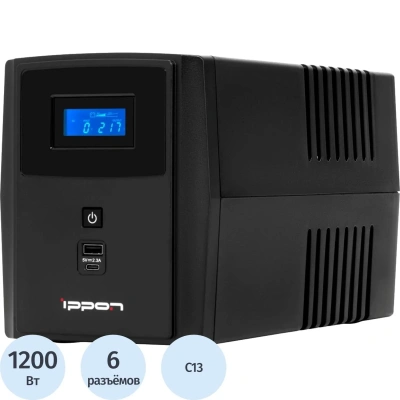 ИБП Ippon Smart Power Pro II 2200 1200Вт/2200ВА, 4xC13 черный(1005590)