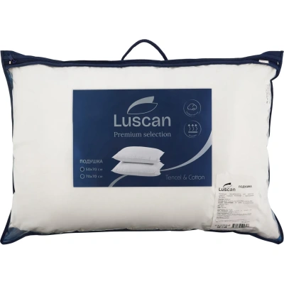 Подушка Luscan 50х70 нестеган кант (микроволокно леб.пух/55%тенсель,45%хл.)