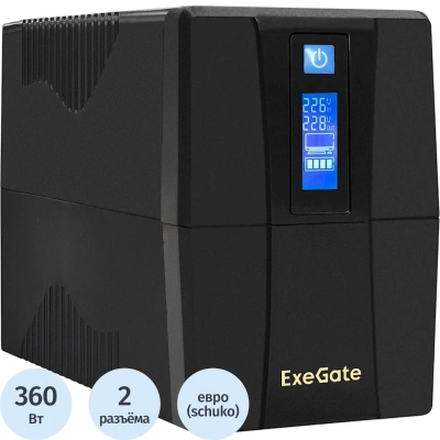 ИБП ExeGate SpecialPro Smart LLB-600.LCD.AVR.2SH.RJ.USB (EP285580RUS)