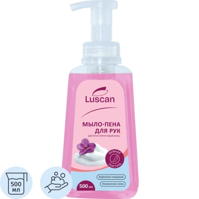 Мыло-пена жидкое Luscan цветочно-фруктовый микс 500мл с дозатором