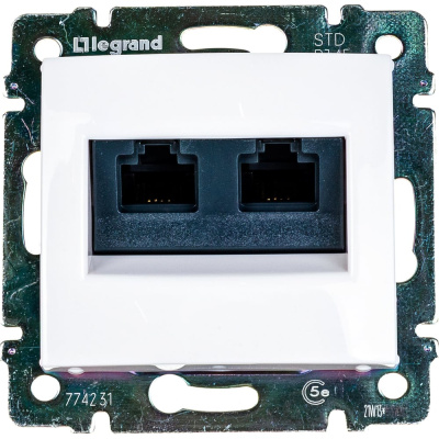 Компьютерная двойная розетка, белая RJ45 5 кат UTP Legrand