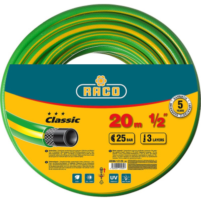 Поливочный армированный 3-х слойный шланг Raco CLASSIC 1/2"x20м