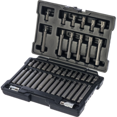 Набор бит STELS HEX, TORX, SPLINE, шестигранник 1/2" 42шт