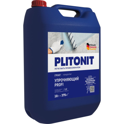 Грунтовка PLITONIT Грунт Упрочняющий PROFI глубокого проникновения, 10 л