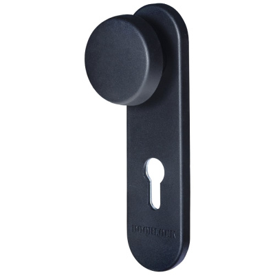 Кноб/нажимная ручка для противопожарных дверей DOORLOCK V S38KP-KNOB/F PZ72 серия Variant, на короткой накладке, черная