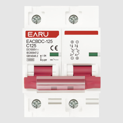 Выключатель автоматический EARU дифференциальный DC MCB EACBDC-125 1P 125A