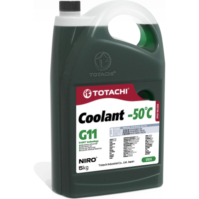 Охлаждающая жидкость TOTACHI NIRO COOLANT Green, -50ºC, G11, 5 кг
