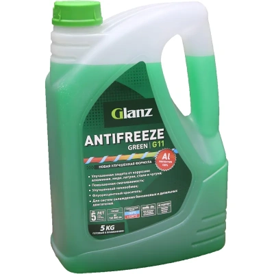Антифриз Glanz G11 зеленый 5кг (36223)