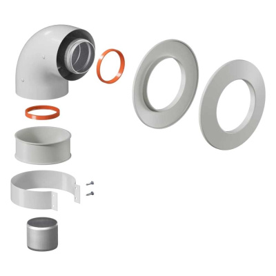 Отвод коаксиальный KRATS 60/100 (Baxi (кроме Nova/Classic), Ariston, Vaillant, Viessmann, Kiturami, Mizudo, Hubert