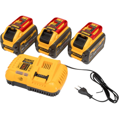Набор Dewalt: 3 аккумулятора DCB547, Li-Ion, 18/54 В, 9/3 Ач и зарядное устройство DCB118, 18/54 В, 8 А