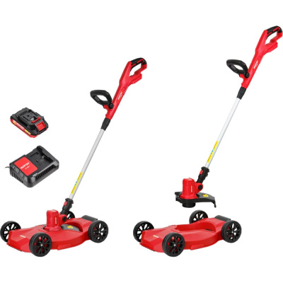 Триммер аккумуляторный WORTEX TB 2818 ALL1 XLT SET 18В, шир.скаш.300 мм, авт.головка, леска 1.6 мм