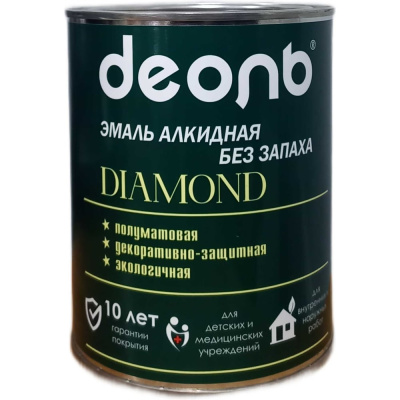 Алкидная эмаль без запаха Деоль Diamond RAL3002 красная 0,75л полуматовая