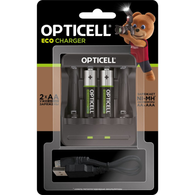 Зарядное устройство с аккумуляторами OPTICELL Eco Charger AA 2600 mAh 2шт
