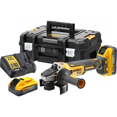 Аккумуляторная угловая шлифмашина DEWALT DCG405H2T, 18 В, 125 мм, 9000 об/мин, с 2 АКБ 5 Ач и ЗУ, в кейсе TSTAK