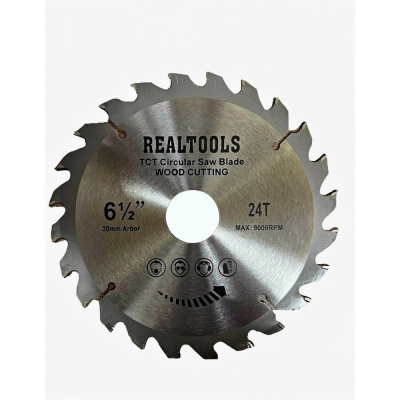 Диск пильный по дереву REALTOOLS 165x30/20x24Т