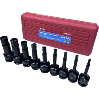 Набор ударных головок STANKO HEX 1/2", 9 предметов