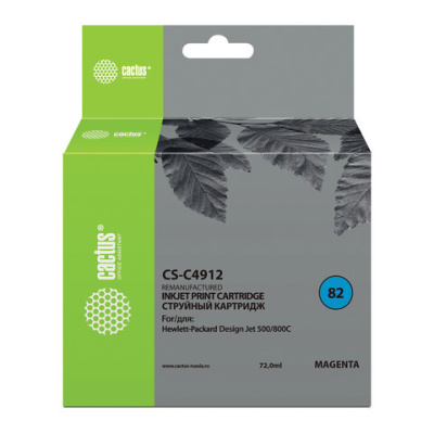 Струйный картридж Cactus №82 пурпурный, 72 мл, для hp dj