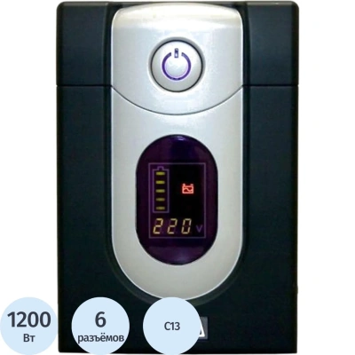 ИБП Powercom Back-UPS IMPERIAL IMD-2000AP, лин-инт.,2000ВА/1200Вт,6xC13,LCD