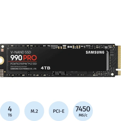 SSD накопитель Samsung 990 PRO(MZ-V9P4T0BW)4Tb M.2 PCI-E NVMe 2.0 Gen 4.0x4