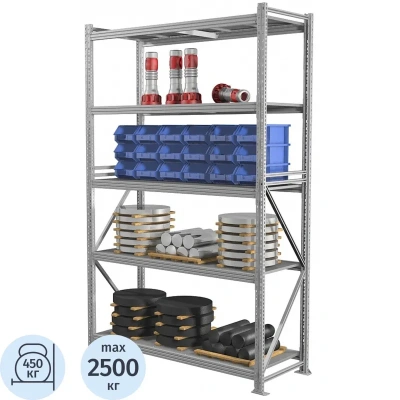 Стеллаж металлический ПРАКТИК_MS Pro 250/180x60/5 полок