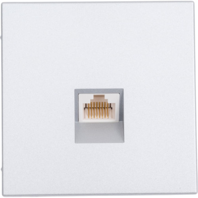 Розетка компьютерная Systeme Electric ArtGallery, RJ45, 5е, механизм, Алюминий
