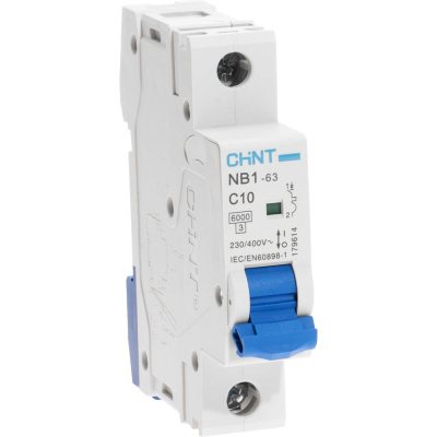 Автоматический выключатель CHINT NB1-63 1P 10A 6кА характеристика C