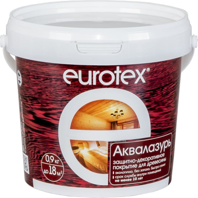 Защитно-декоративное покрытие для древесины Eurotex Аквалазурь утренний туман, полуглянцевое, 9 кг