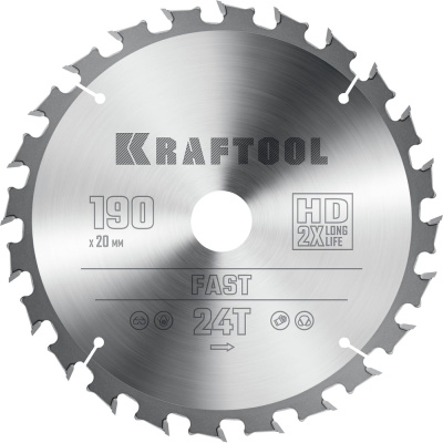 Диск пильный по дереву KRAFTOOL Fast 36950-190-20