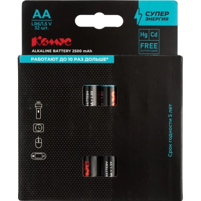 Батарейка Комус AA/LR06 уп/32шт