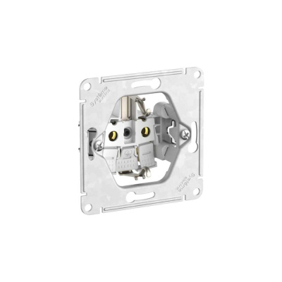 Розетка Systeme Electric ATLASDESIGN с заземлением со шторками с выталк., 16А, мех., быстрозажим. клем., бежевый
