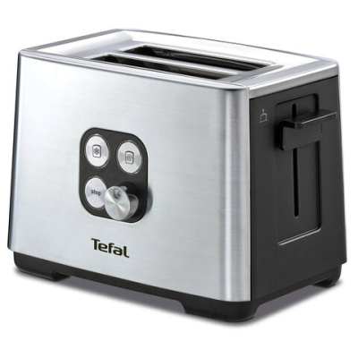 Тостер TEFAL TT420D30, 900 Вт, 2 тоста, 7 режимов, сталь, серебристый, 8000035884