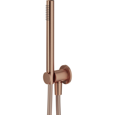 Комплект ручного душа PLUMBERIA SELECTION SHOWER 1 режим, на водорозетке с держателем, медь брашированная