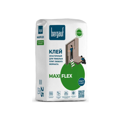 Клей эластичный для тяжелых плит любого формата Bergauf Maxiflex 25 кг