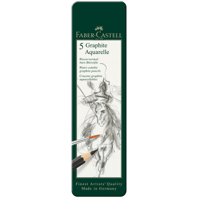 Набор чернографитных карандашей Faber-Castell акварельные graphite aquarelle, 5 шт, hb-8b, заточенные
