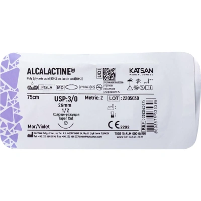 Шовный материал ALCALACTINE 3/0 26 1/2 TAPER CUT кол-реж.75 уп/36 шт