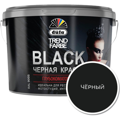 Краска Dufa TREND FARBE ВД BLACK RAL 9005, 5 л