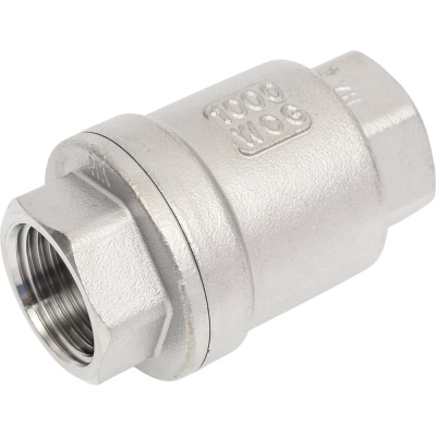 Обратный клапан муфтовый NEWKEY прямой, нержавеющая сталь AISI304 DN15 (1/2), (CF8), PN64 NK-CS15/4