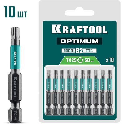 Бита KRAFTOOL Optimum TX 25, 50 мм, 10 шт