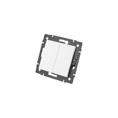 Механизм выключателя двухклавишный Arlight самовозвратный SWT-MKR2-PL-WH-V 1шт 0