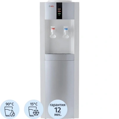 Кулер для воды AEL LD-47c white/silver напол, охл. электронное, шкафчик