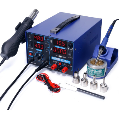 Паяльная станция со встроенным блоком питания ELEMENT 853D 15v/2А