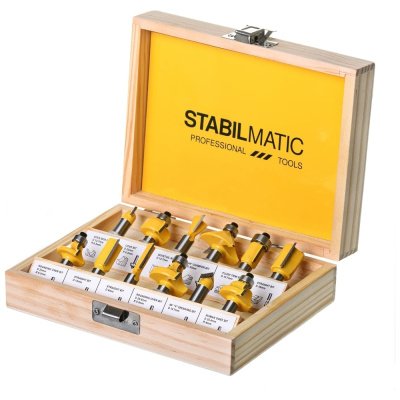 Набор кромочных фрез N2, 8 мм, 12 предметов STABILMATIC SFR-12-8